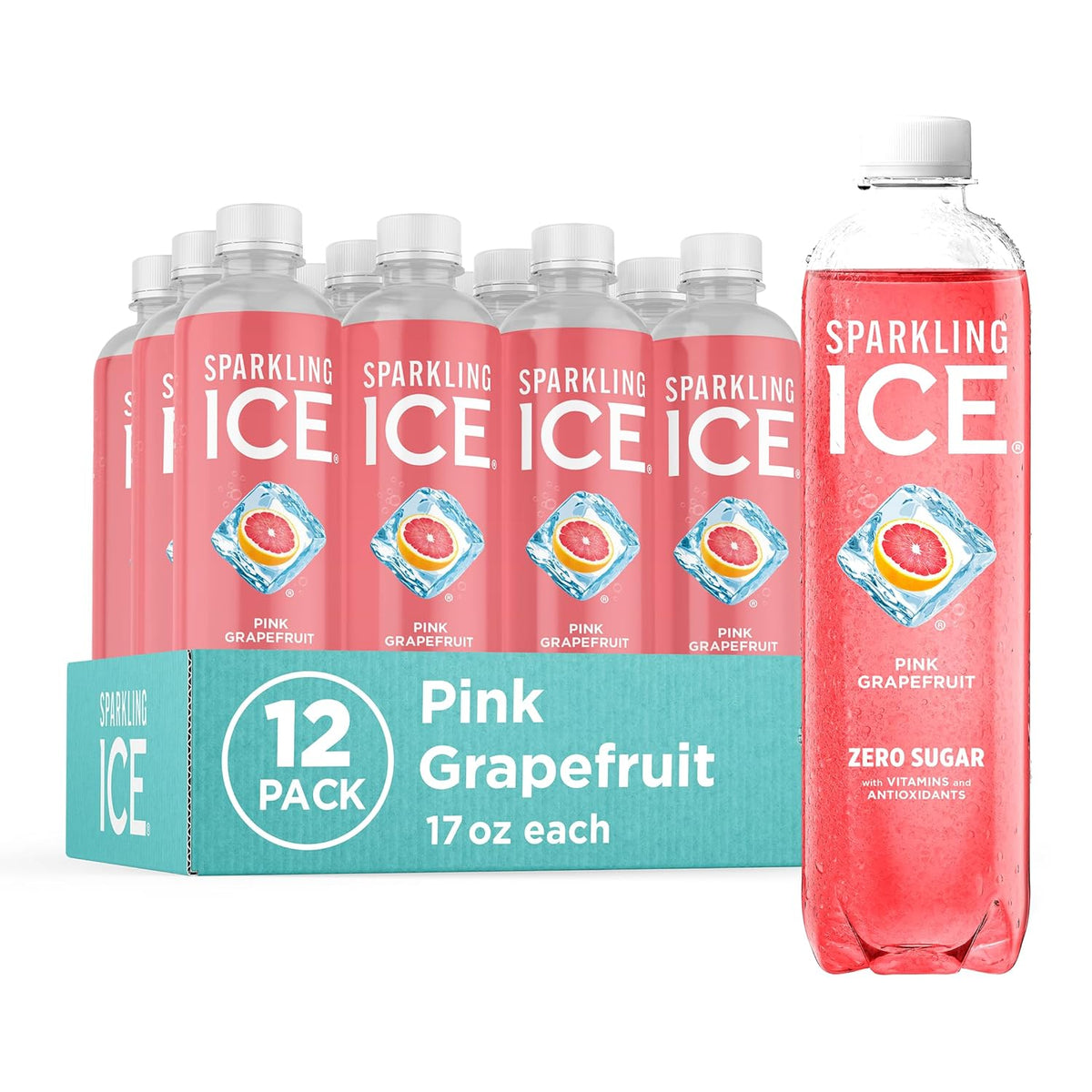 Sparkling Ice Pink Grapefruit 17 fl oz bottle