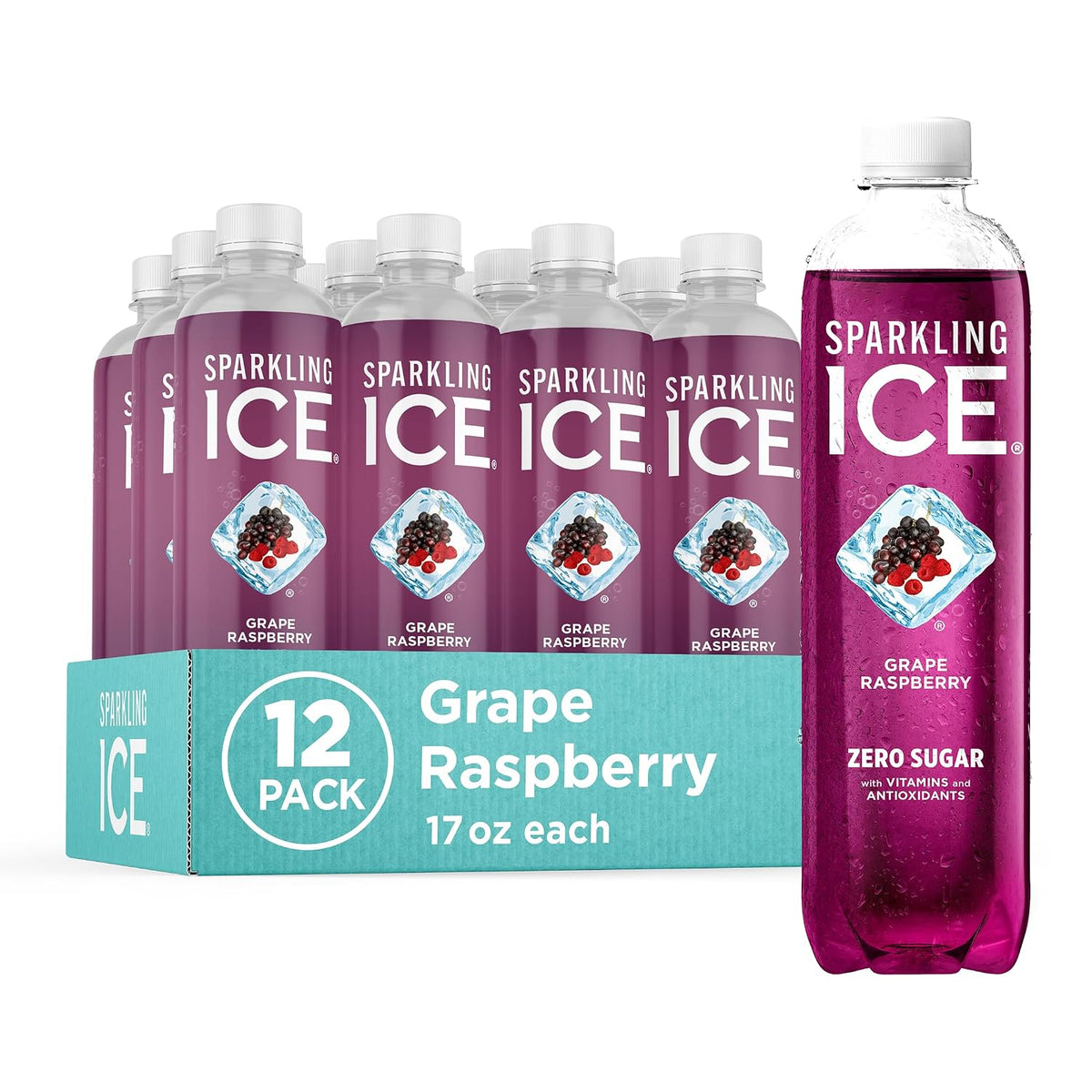 Sparkling Ice zero sugar grape raspberry flavored water