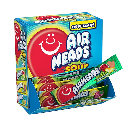 Airheads Sour full-size taffy candy bars 60 count box