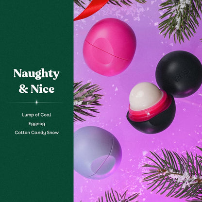 eos Naughty or Nice lip balms with shea butter