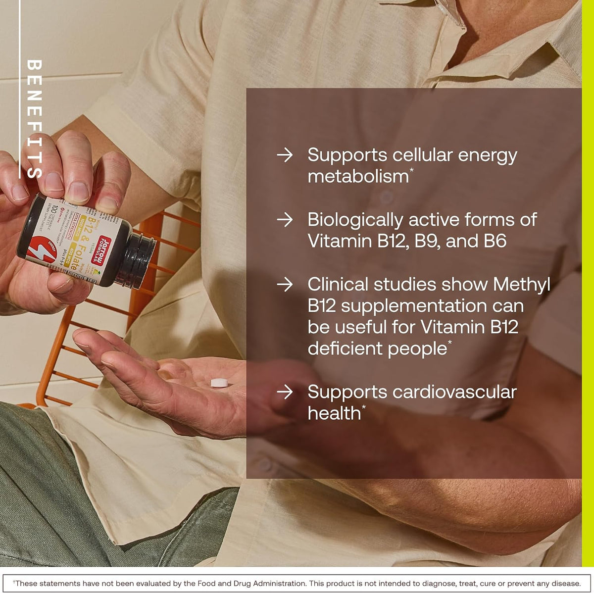 Methyl B-12 and Methyl Folate supplement label