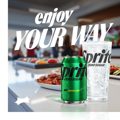 Zero sugar lemon-lime Sprite soda cans