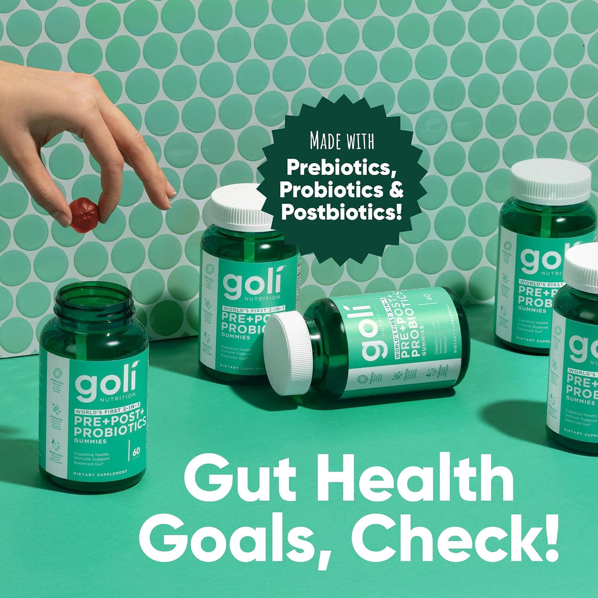 Goli Pre Pro Postbiotic Gummies supplement packaging