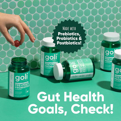 Goli Pre Pro Postbiotic Gummies supplement packaging