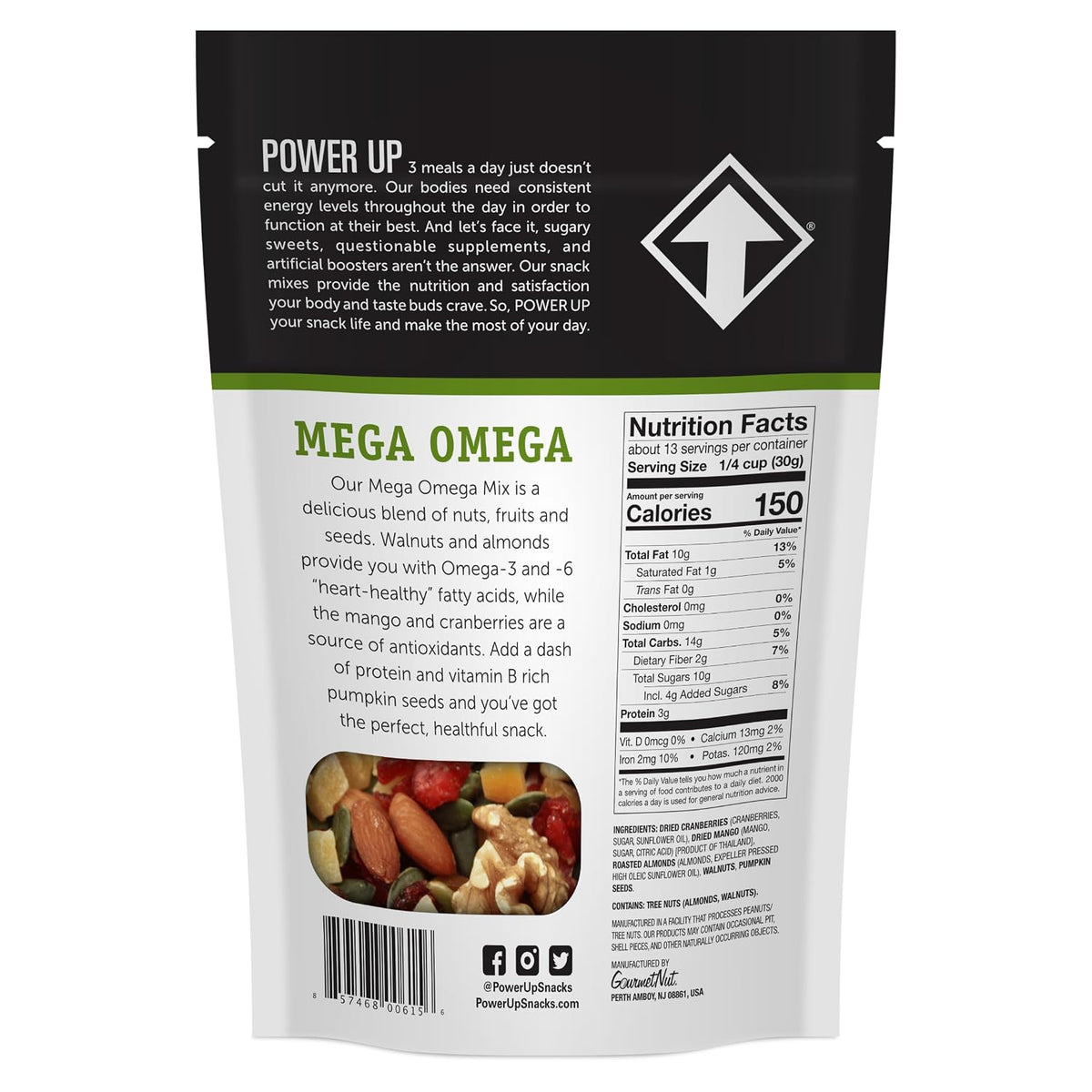 Power Up Non-GMO trail mix with nuts and fruit
