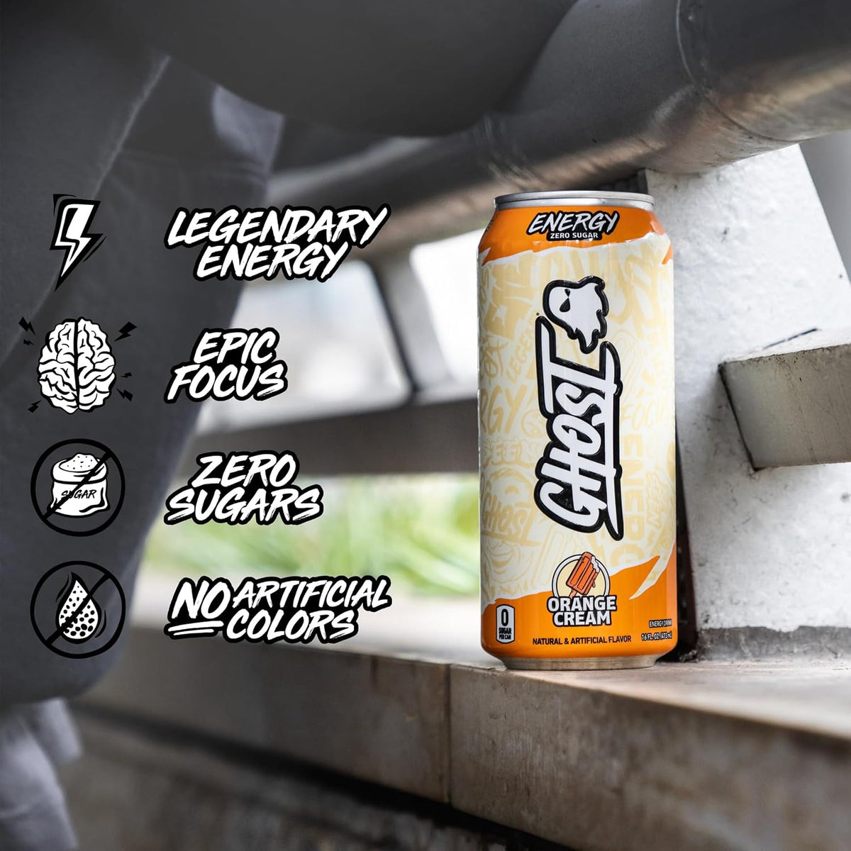 Orange Cream GHOST Energy Drink zero sugars