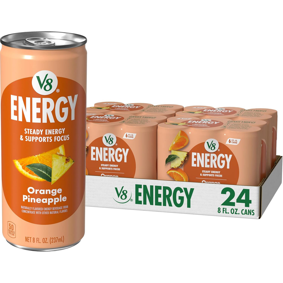 V8 Orange Pineapple energy drink 8 fl oz cans