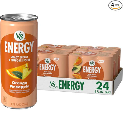 V8 Energy Orange Pineapple Energy Drink 24 pack
