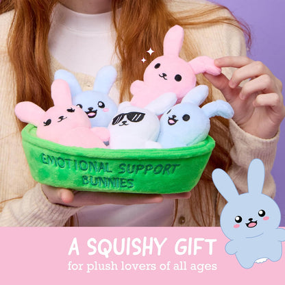 Funny Emotional Support Bunnies desk decor plush