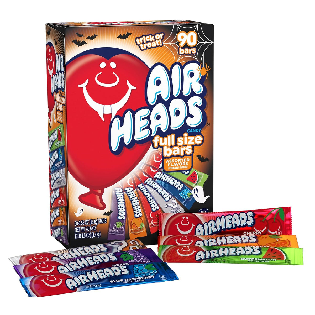 Assorted Airheads fruit-flavored taffy candy bars