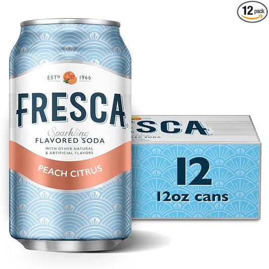 Fresca Peach Soda zero calorie 12 pack