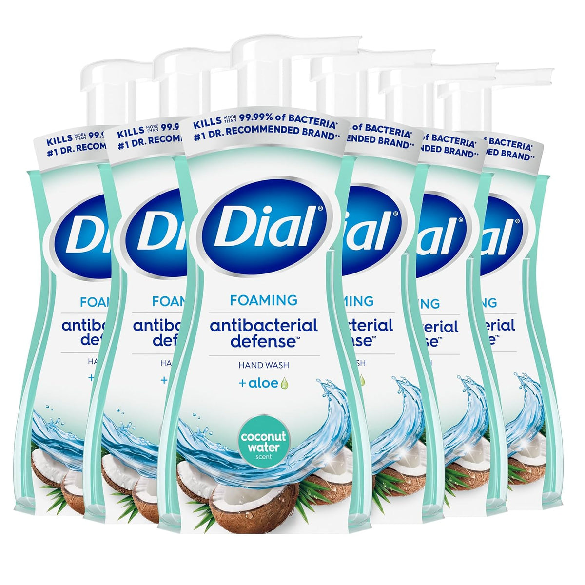 Dial foaming hand soap bottle with aloe vera