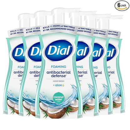 Dial coconut water antibacterial foaming hand wash 6 pack