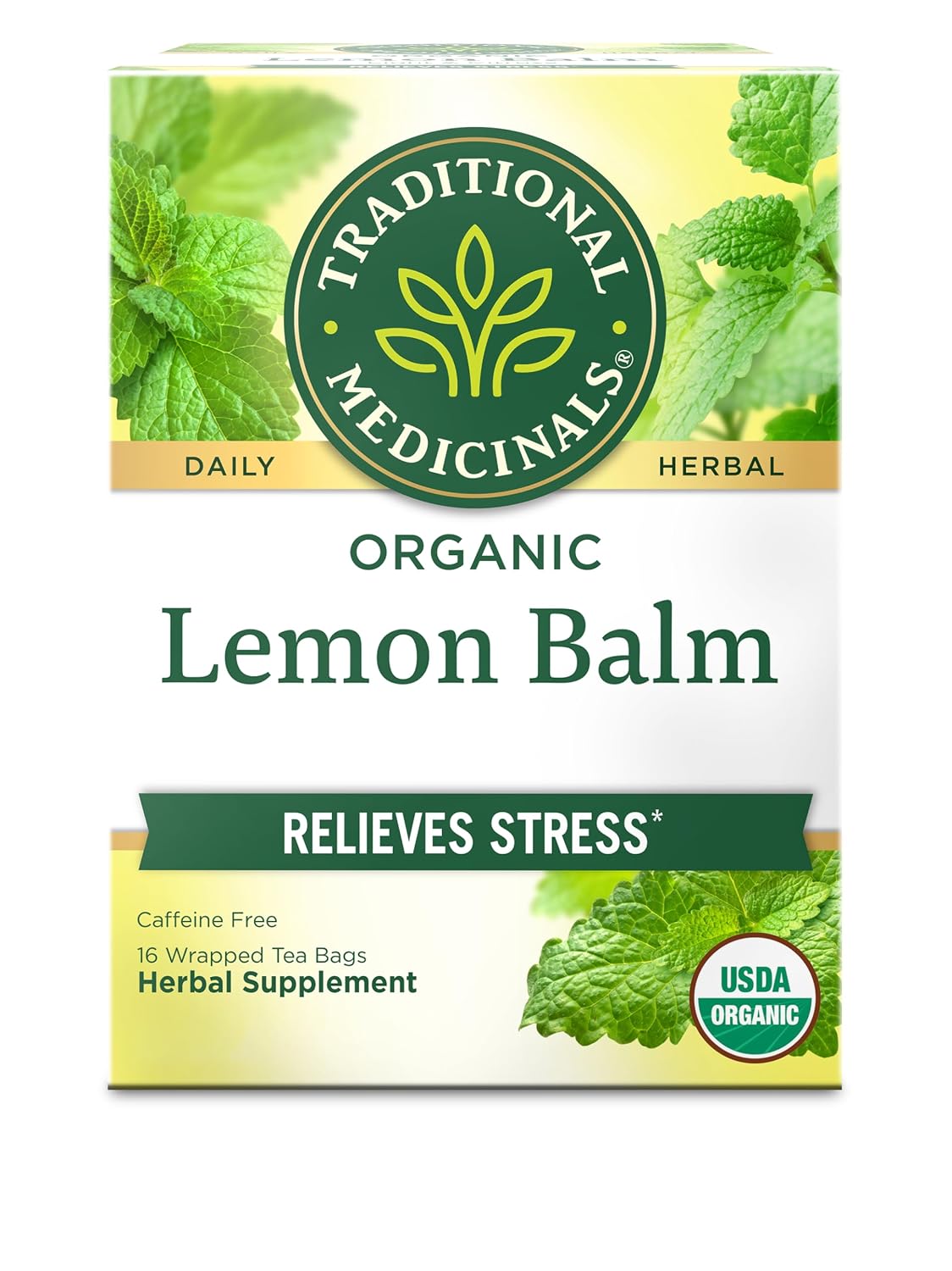 Organic lemon balm caffeine-free herbal tea bags