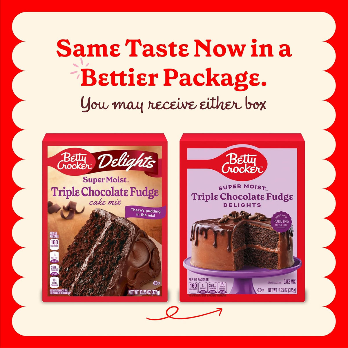 Betty Crocker cake mix for chocolate cake or cupcakes
