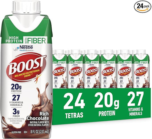 BOOST High Protein with Fiber chocolate shake 24 pack