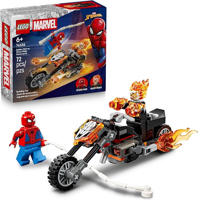 LEGO Marvel Spider-Man vs Ghost Rider Motorcycle building set