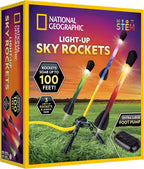 Kids light-up air rocket launcher with foam rockets
