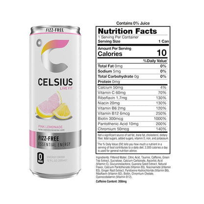 CELSIUS Fizz Free energy drink 12 fl oz cans
