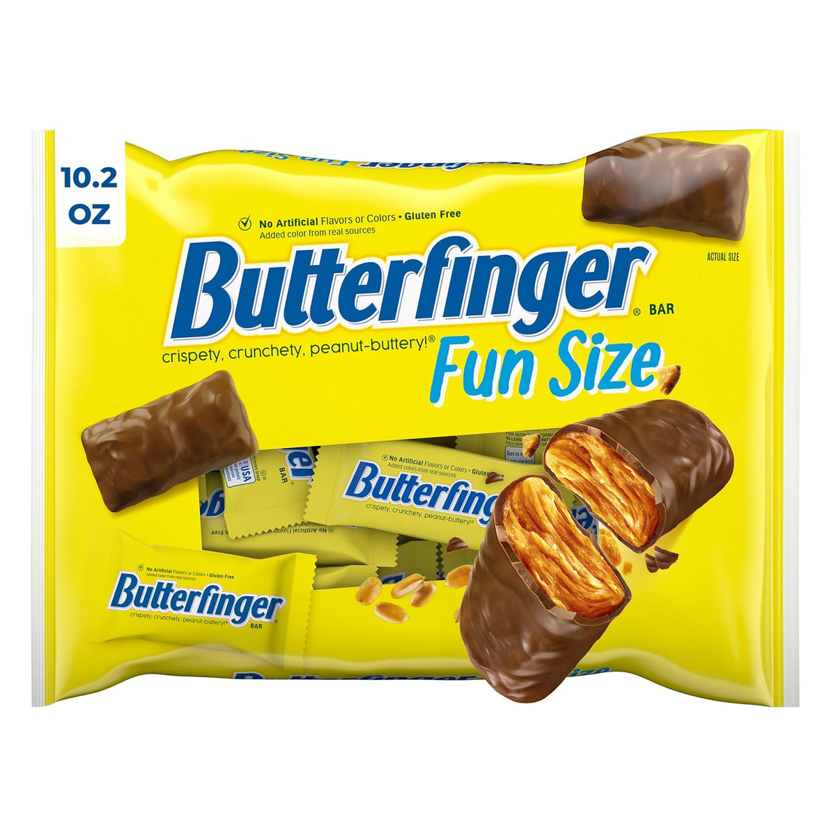 Individually wrapped Butterfinger fun size candy bars