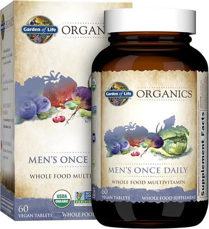 Garden of Life Organics men's once daily multivitamin bottle