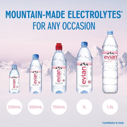 evian recyclable bottled spring water 12 pack