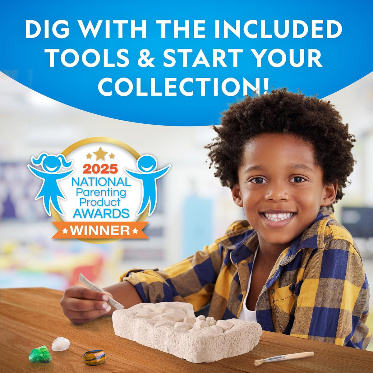 Educational rock collection kit with 10 gems