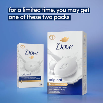 Dove Beauty Bar Soap Original for Soft,Smooth Skin,with 1/4 Moisturizing Cream 3.75 oz,(Pack of 16)