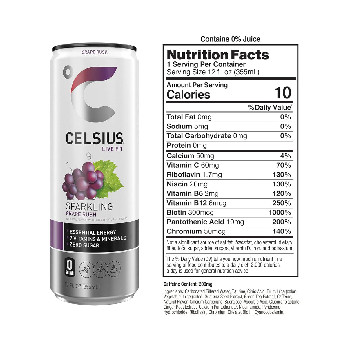 CELSIUS Sparkling Grape Rush 12 fl oz energy drink
