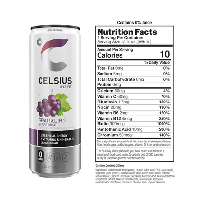 CELSIUS Sparkling Grape Rush 12 fl oz energy drink