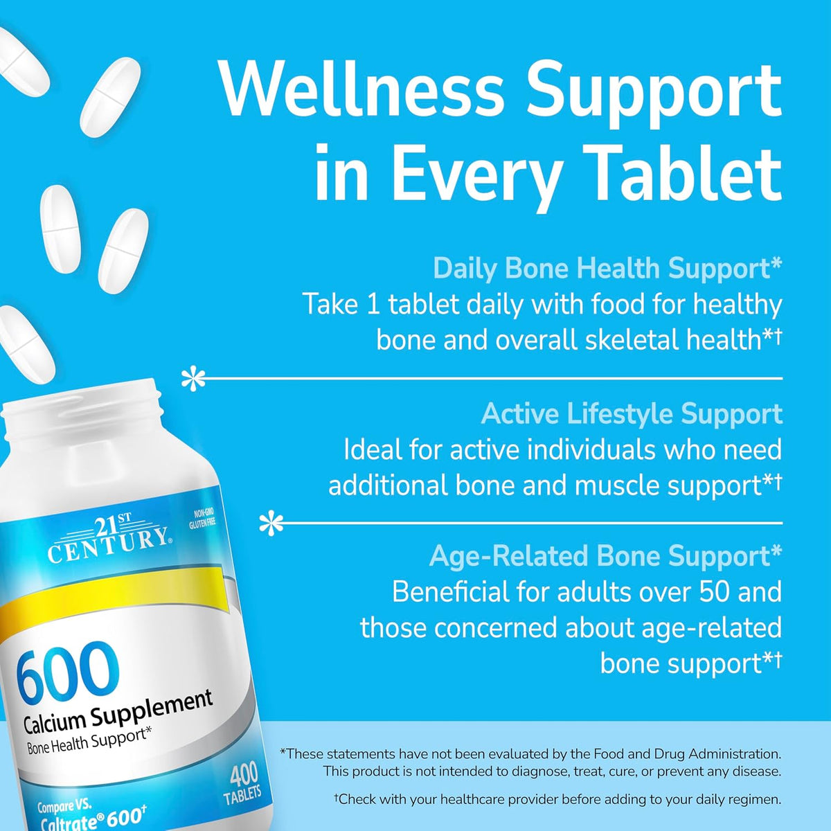 Gluten free non GMO calcium supplement 400 tablets