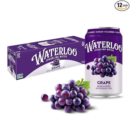 Waterloo Grape Sparkling Water 12 pack cans
