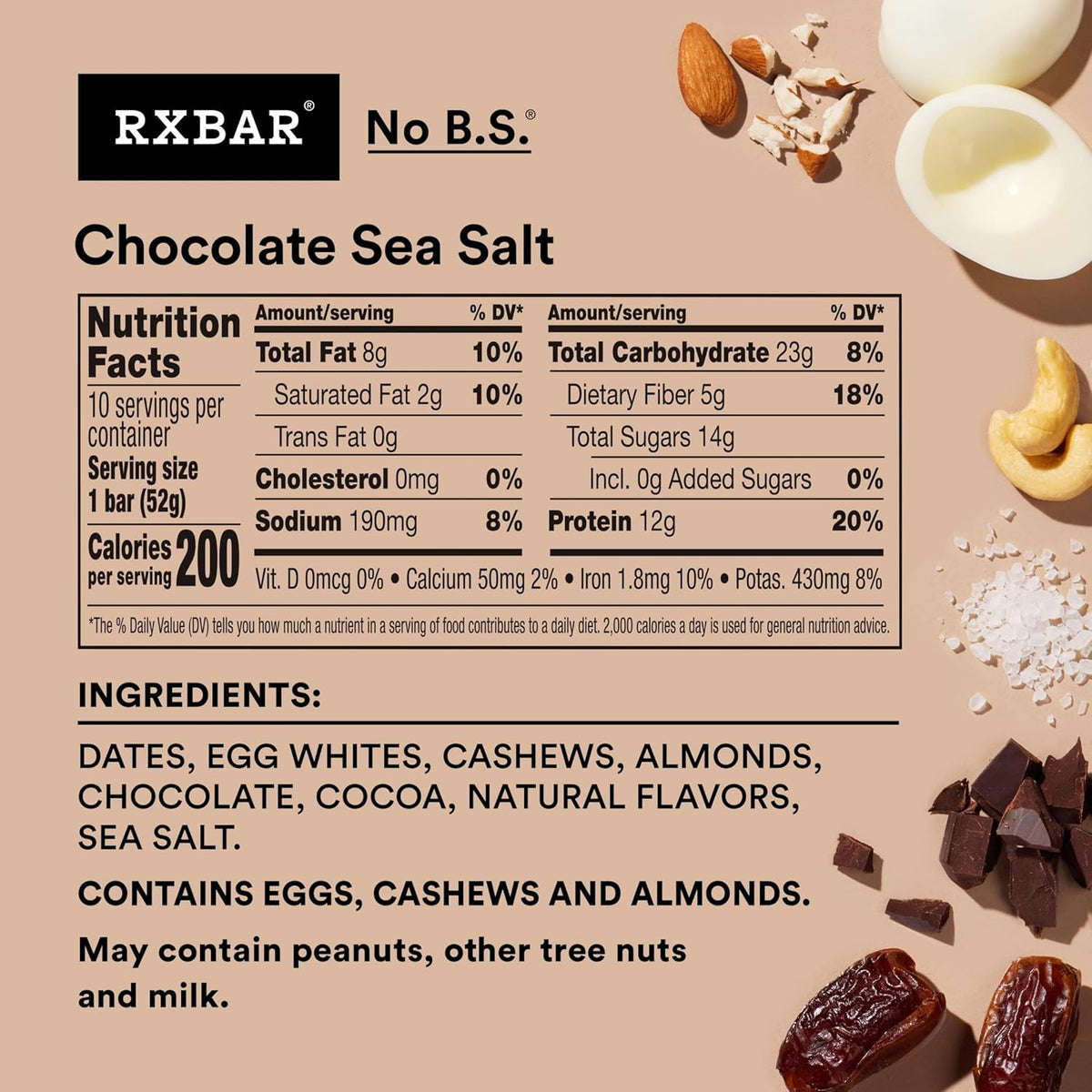 Chocolate Sea Salt RXBAR snack bars box