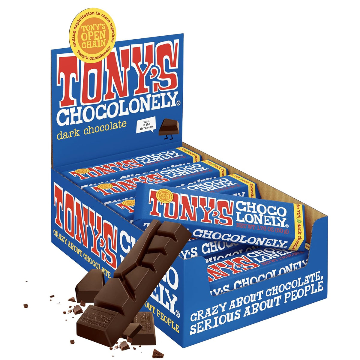 Vegan Belgian dark chocolate bars by Tony’s Chocolonely