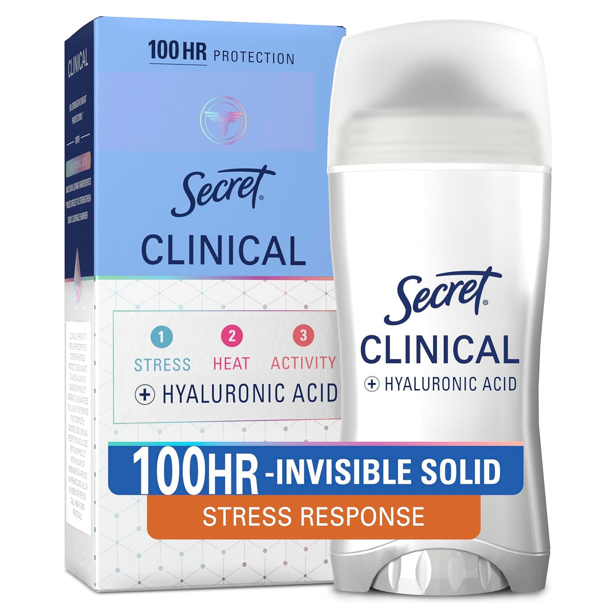 Secret invisible solid deodorant with hyaluronic acid