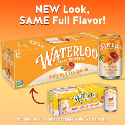 Ruby Red Tangerine citrus sparkling water cans