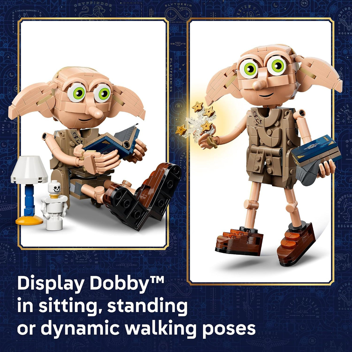 LEGO Dobby display figure in sitting pose