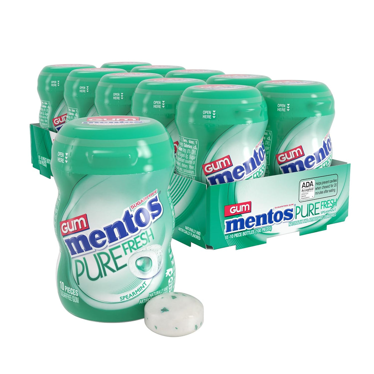Pocket-size Mentos Pure Fresh chewing gum bottles