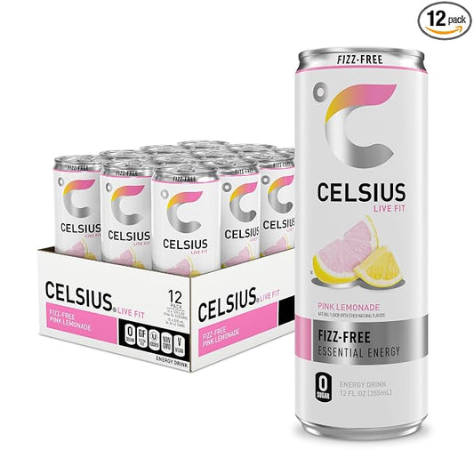 CELSIUS Fizz Free Pink Lemonade 12 pack cans