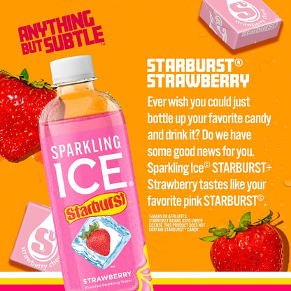 Low calorie Sparkling Ice strawberry beverage pack