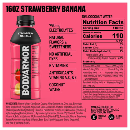 Strawberry Banana BODYARMOR sports beverage pack