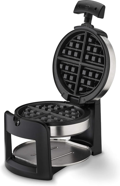Stainless steel waffle iron for 1-inch Belgian waffles