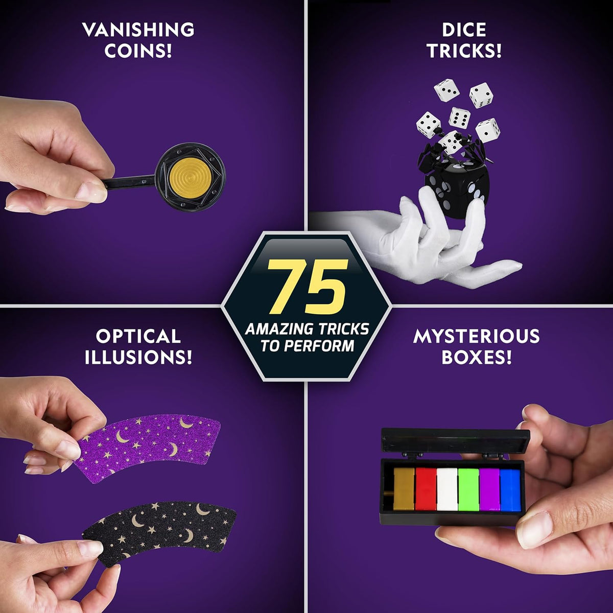 Educational magic tricks kit with cards wand and illusions