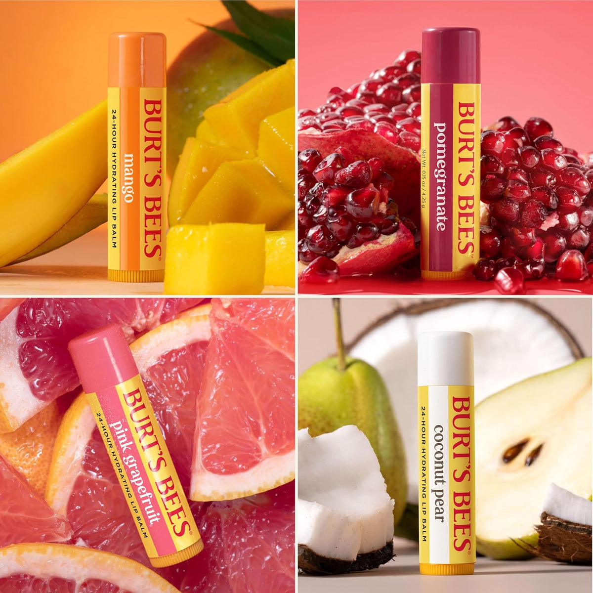 Superfruit lip balm with beeswax and vitamin E