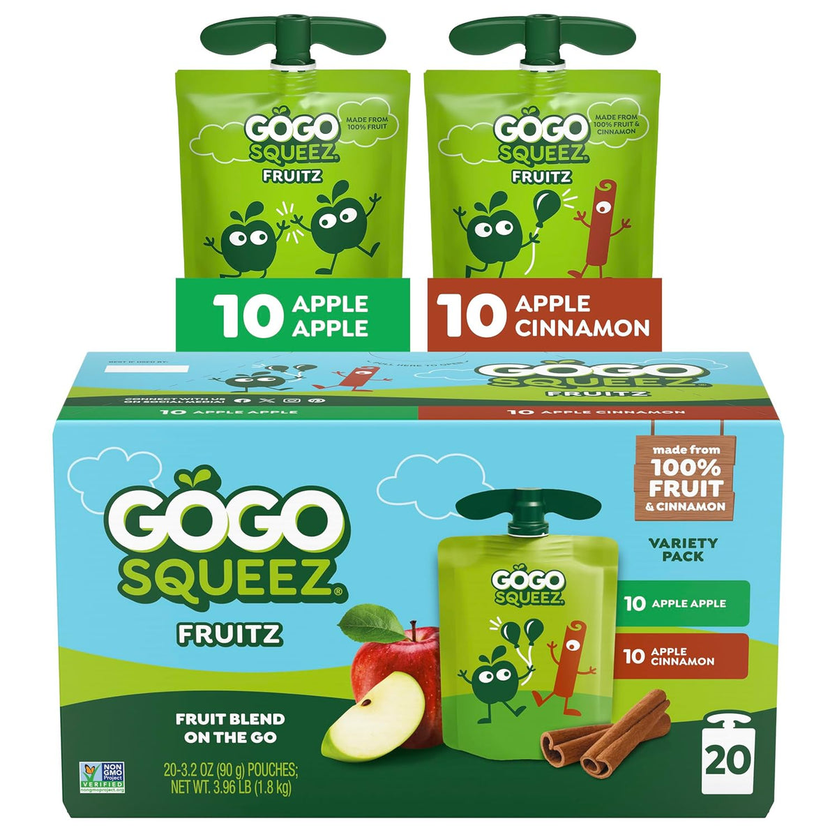 GoGo squeeZ no sugar added fruit snack pouches