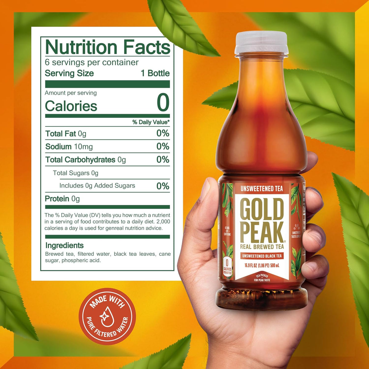 Gold Peak zero calorie unsweet tea pack