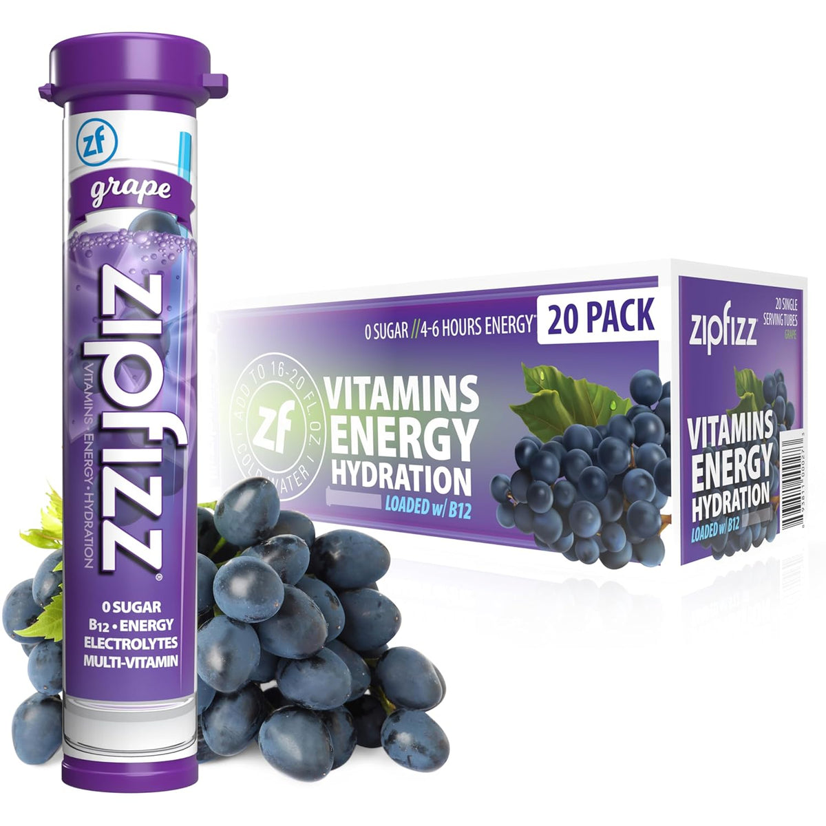 Zipfizz electrolyte mix with B12 grape flavor