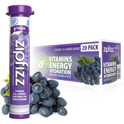 Zipfizz electrolyte mix with B12 grape flavor