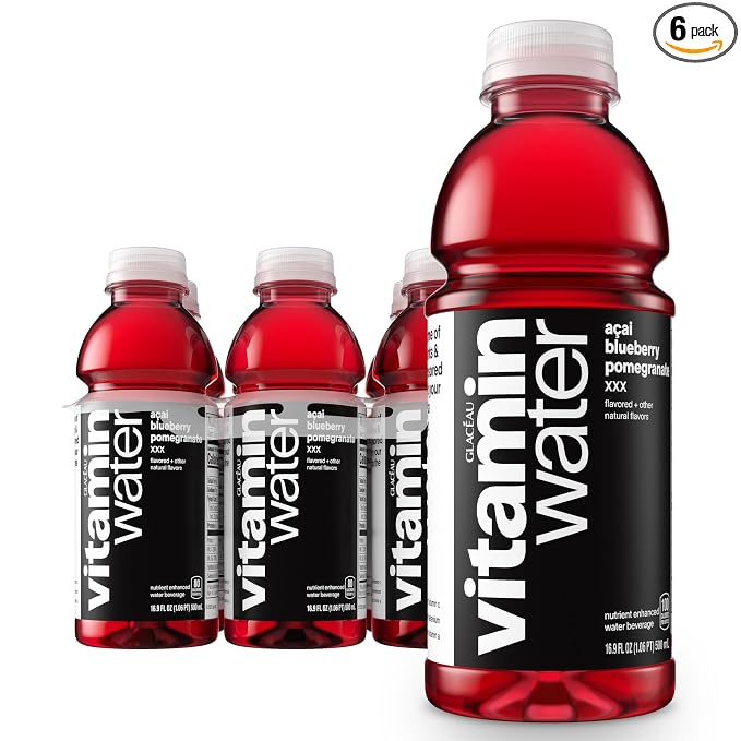 vitaminwater XXX acai-blueberry-pomegranate flavored water six-pack