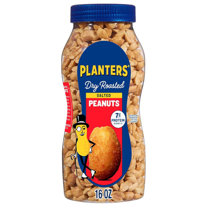 PLANTERS dry roasted salted peanuts party snack jar